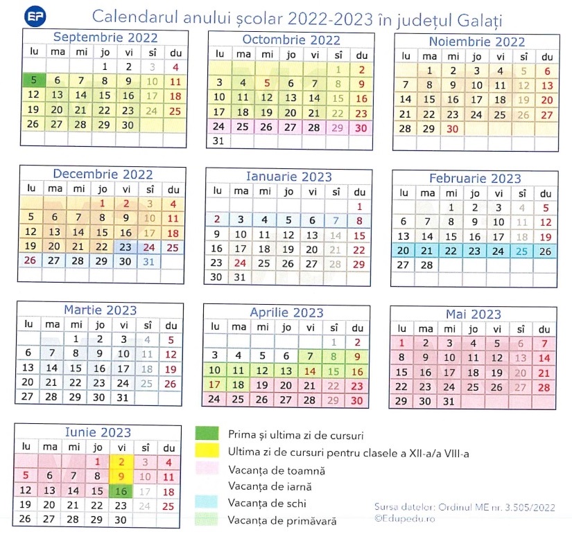 3505 Structura Anului Scolar 2022 2023 GL